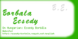 borbala ecsedy business card