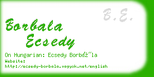 borbala ecsedy business card